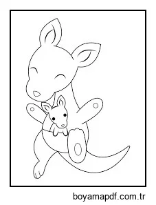 Şirin Anne ve Bebek Kanguru karakter çizimi