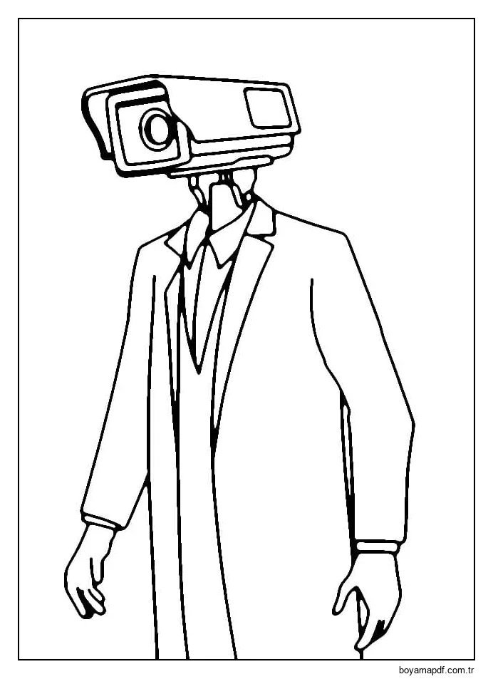 Skibidi Toilet'ten kameraman karakter çizimi