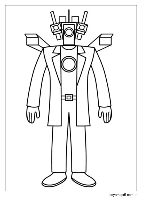 Skibidi Toilet'ten Titan Kameraman karakter çizimi