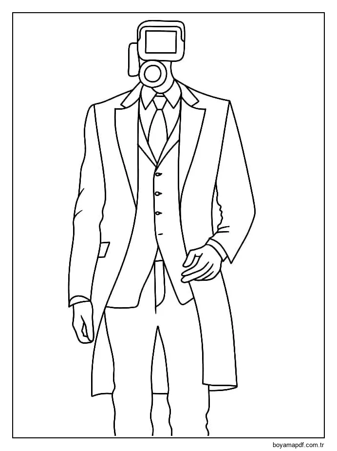 Skibidi Tuvalet Kameramanı karakter çizimi