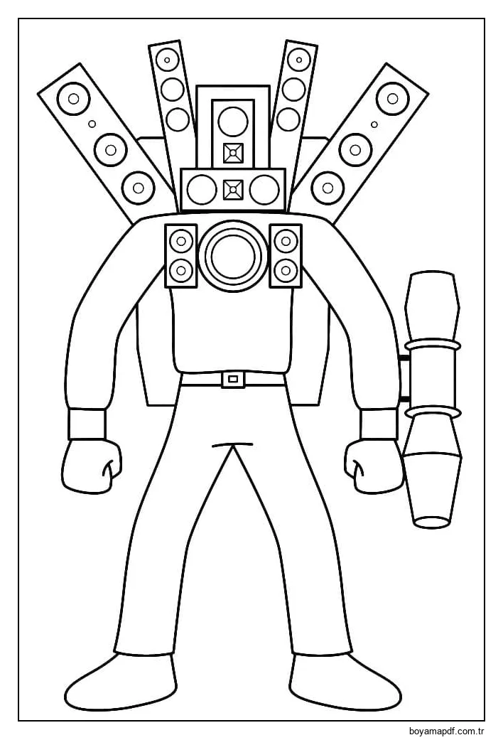 Skibidi Tuvalet Titan Hoparlör karakter çizimi