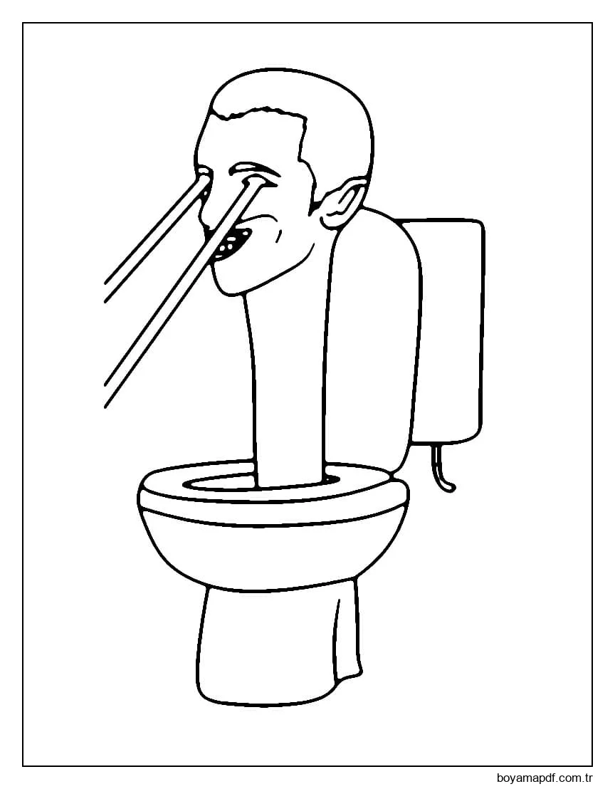 Skibidi Tuvalet Ücretsiz Yazdırılabilir karakter çizimi