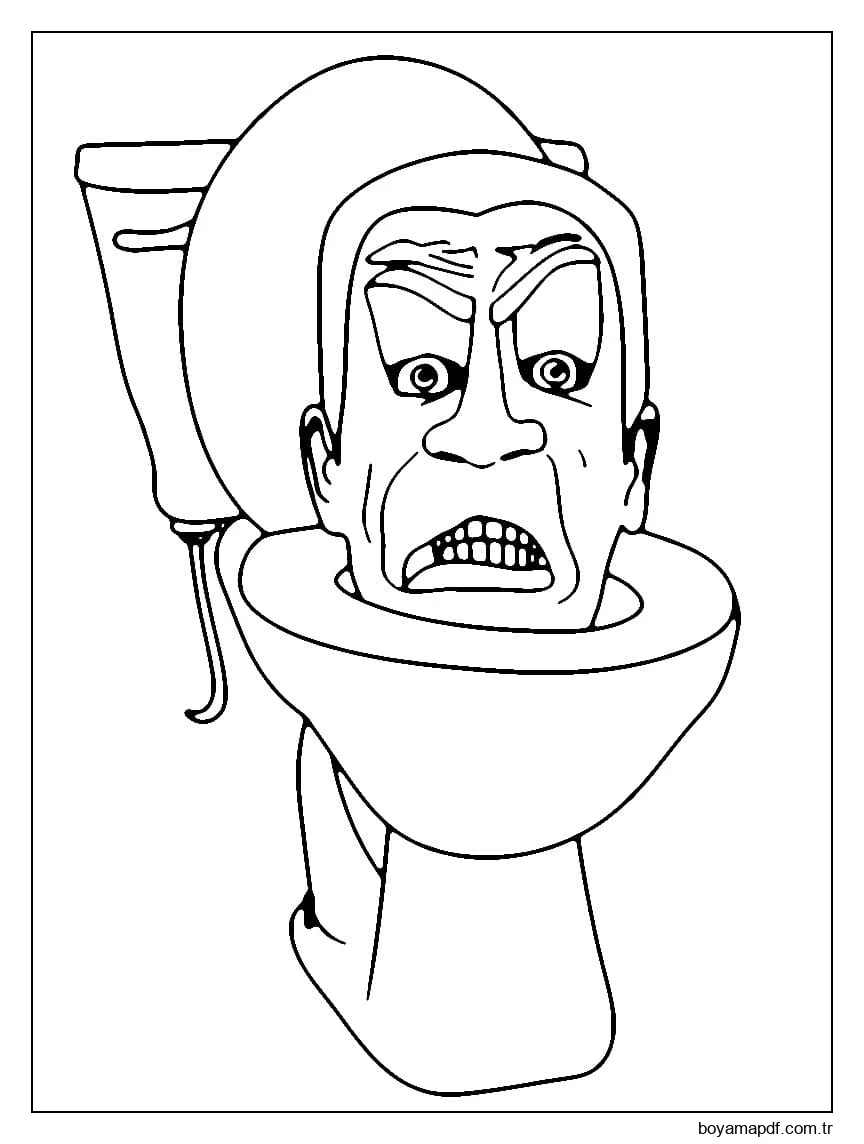 Skibidi Tuvalet Yazdırılabilir karakter çizimi