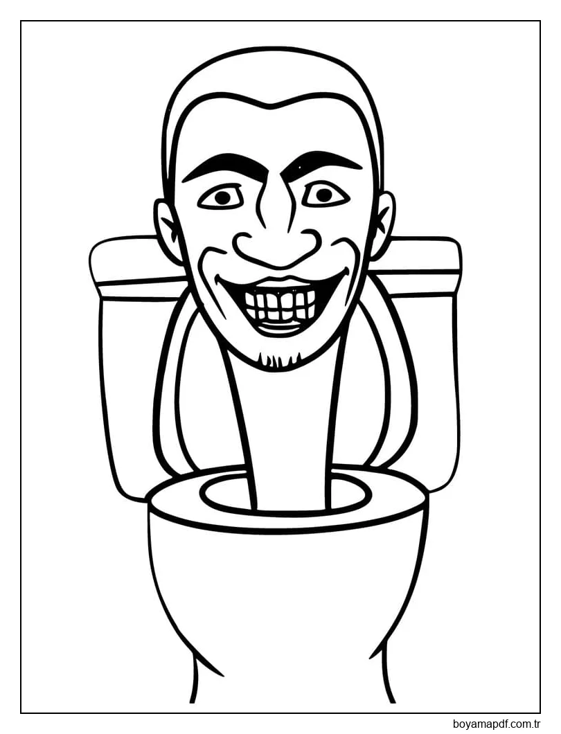 Skibidi Tuvalet Yüzü karakter çizimi