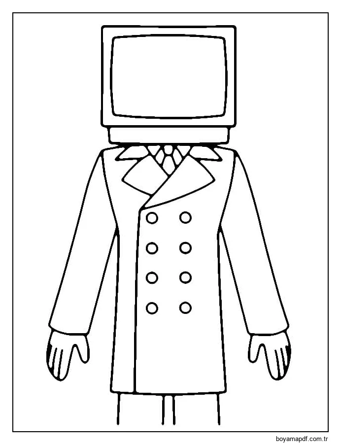 Skibidi Tuvaletinden TV Adamı karakter çizimi