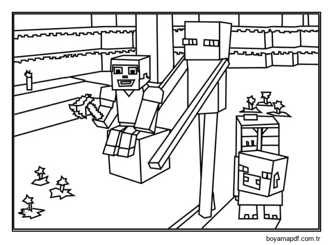 Slender ana karakteri bir küp üzerinde taşır Boyama Sayfası