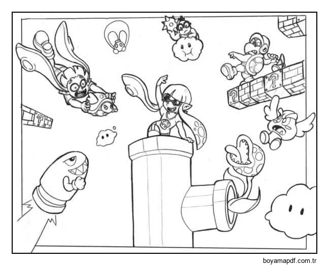 Splatoon Karakterleri Çok Dışa Dönük ve Dost canlısı karakter çizimi