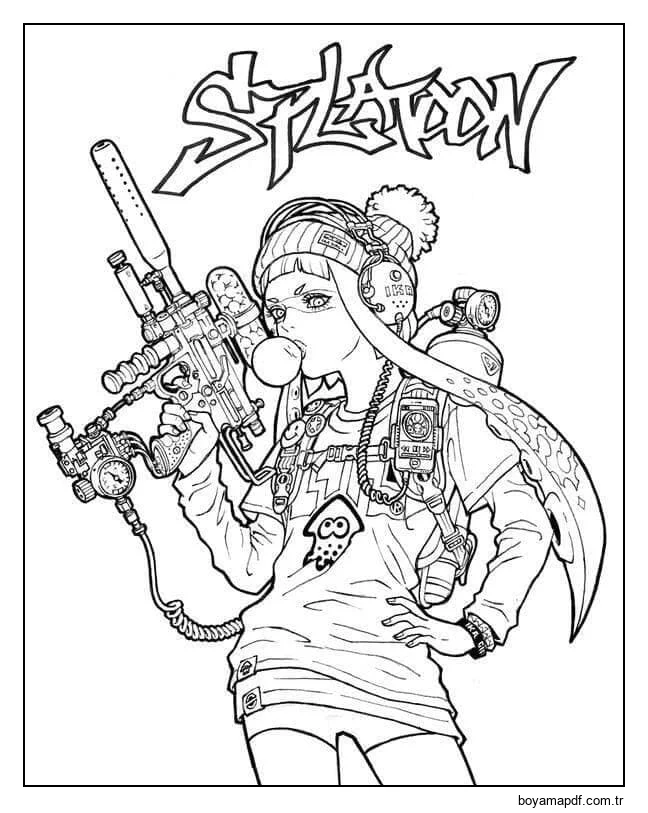 Splatoon Paintball Severler İçin Bir Oyundur karakter çizimi