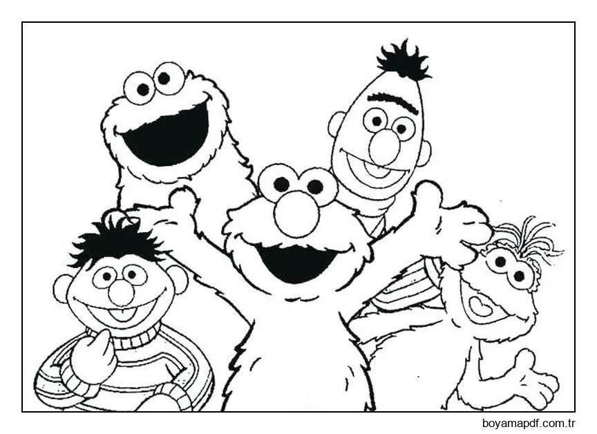 Susam Sokağı Arkadaşı Boyama Sayfası