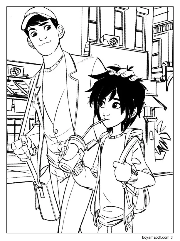 Tadashi ve Hiro karakter çizimi