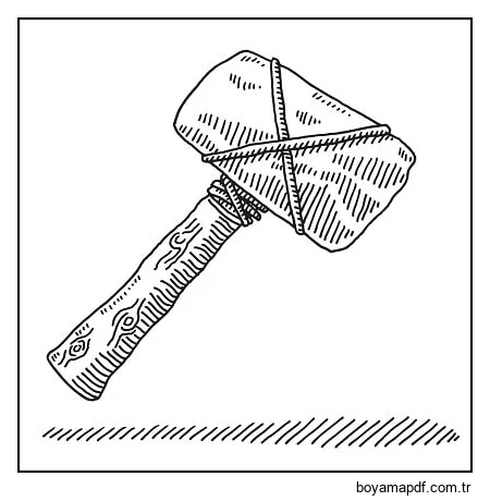 Taş Devri Araçlarının Çekiç karakter çizimi