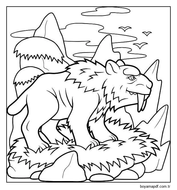 Taş Devri Kaplanı karakter çizimi