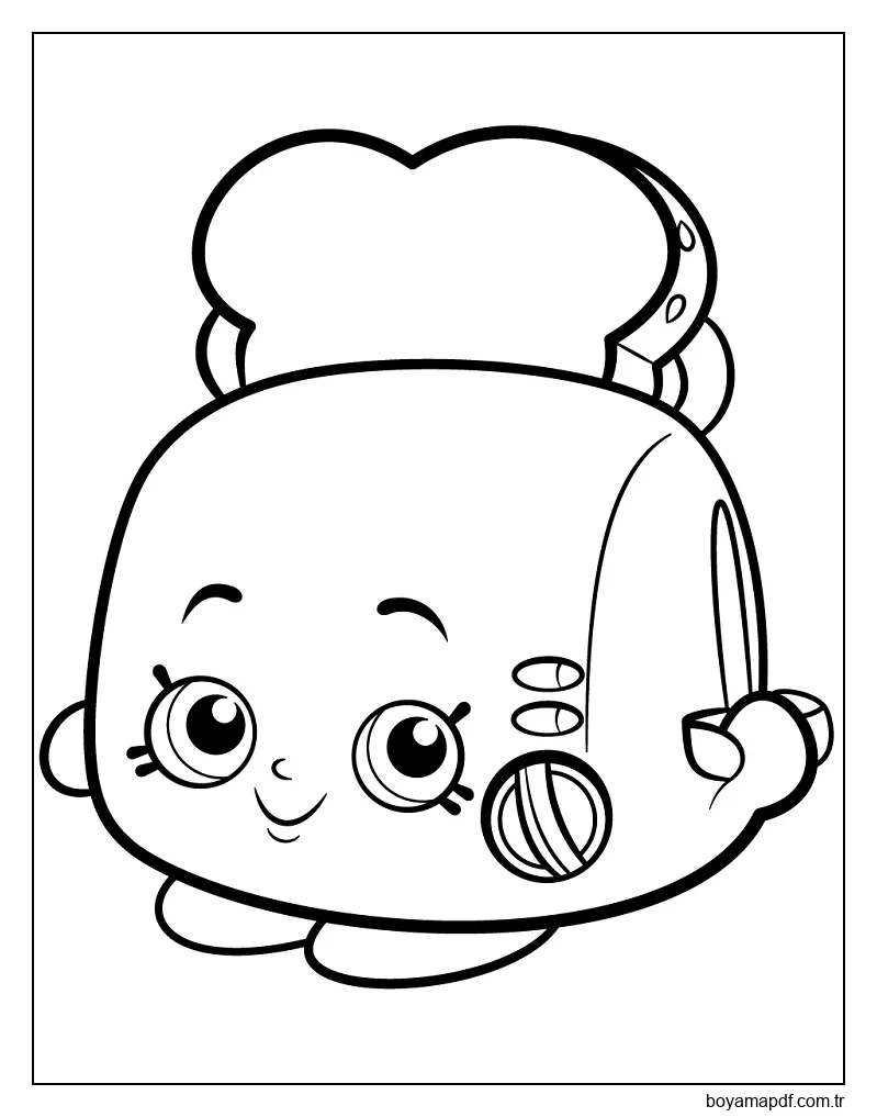 Tost Pop Beyaz Tost Makinesi karakter çizimi