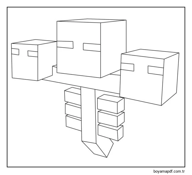 Üç başlı ahtapot Boyama Sayfası