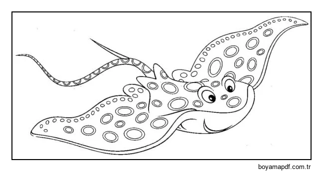 Uçan halı gibi balık karakter çizimi