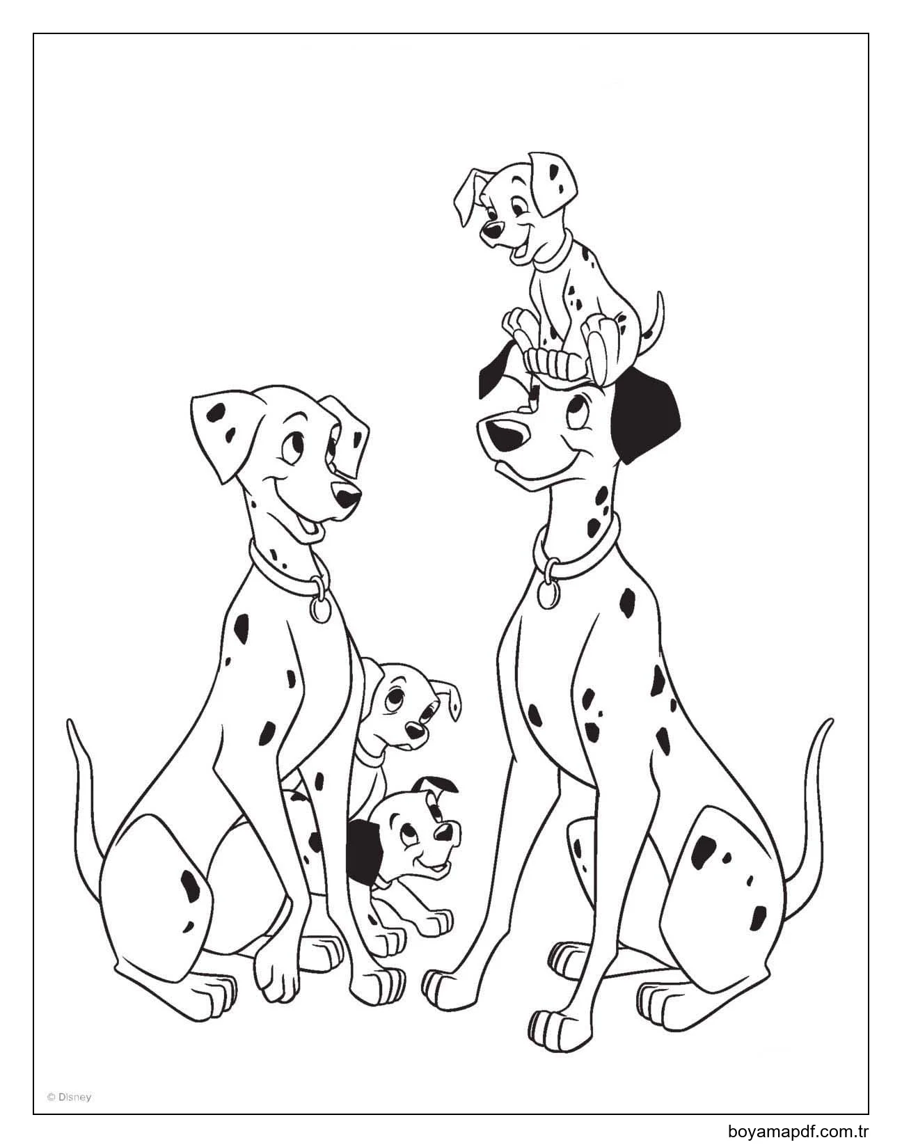 Ücretsiz Aile Dalmaçyalı karakter çizimi