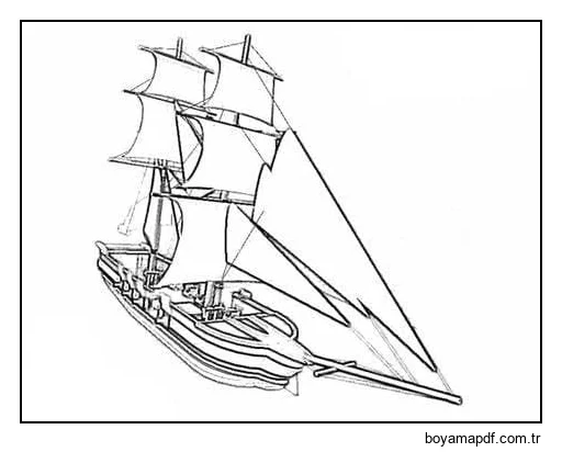 Ücretsiz Gemi Anahat karakter çizimi