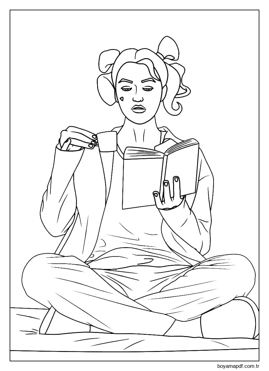 Ücretsiz Yazdırılabilir Harley Quinn karakter çizimi