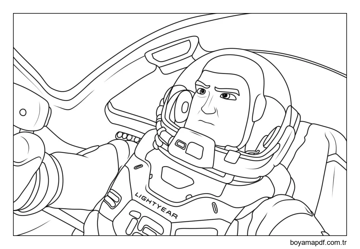 Ücretsiz Yazdırılabilir Lightyear karakter çizimi