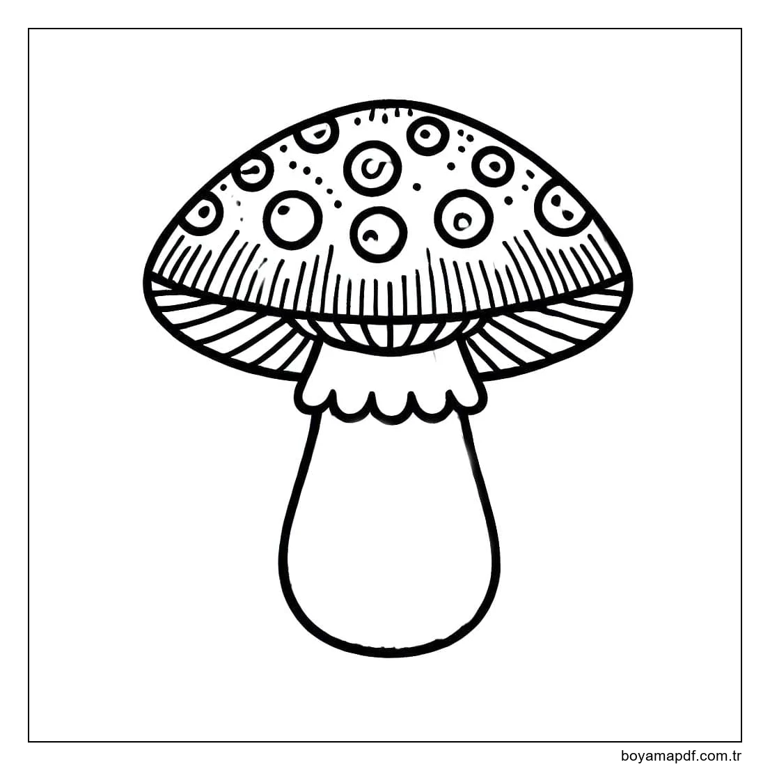 Ücretsiz yazdırılabilir Mantar Boyama Sayfası
