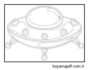 UFO çizgi Film Boyama Sayfası
