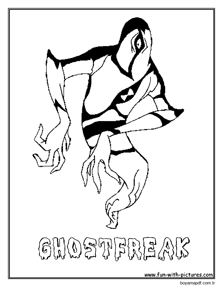 Ürkütücü Hayalet Boyama Sayfası