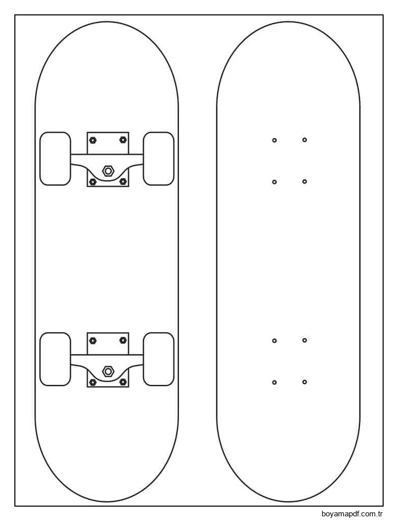 Üst Ve Alt Kaykay Boyama Sayfası