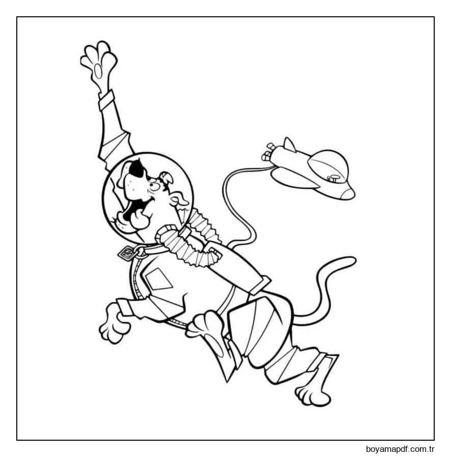 Uzayda Scooby Doo karakter çizimi