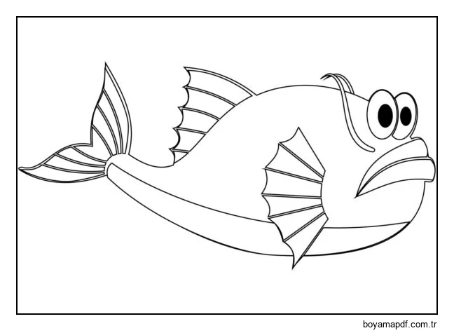 Üzgün kedi balığı karakter çizimi