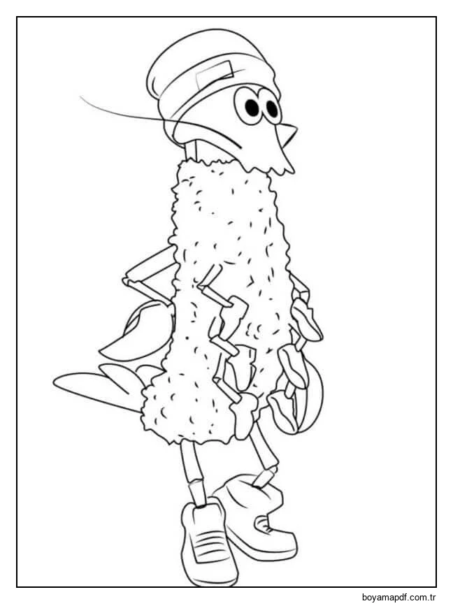 Uzun Çok Bacaklı Kalamar karakter çizimi