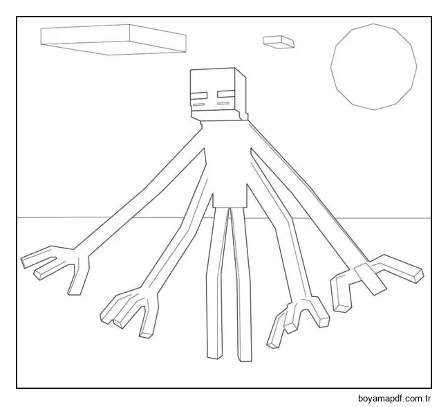 Uzun, çok kollu canavar Boyama Sayfası