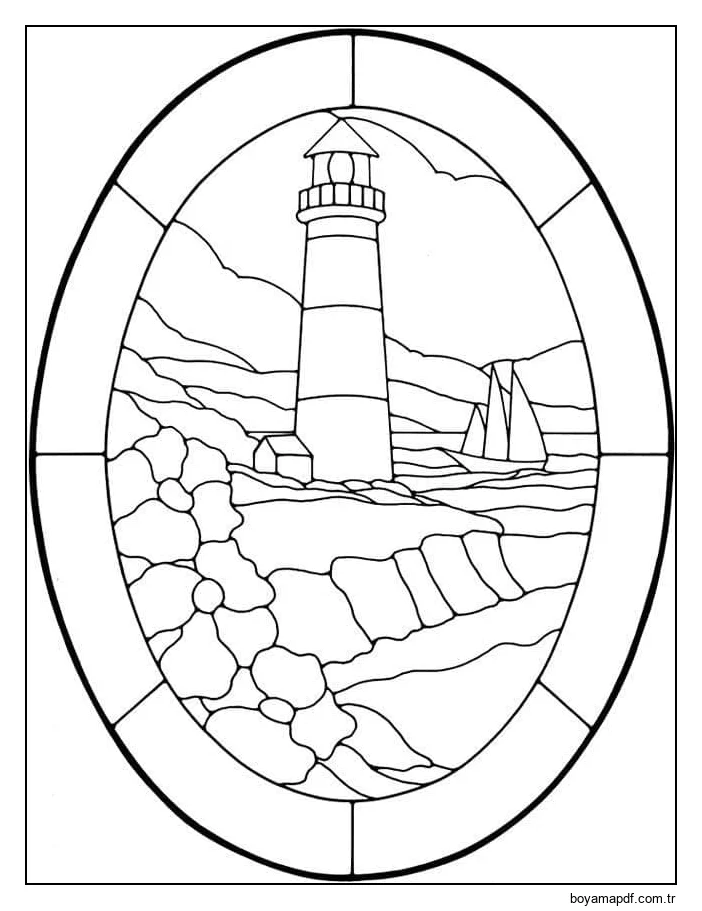 Vitray Deniz Feneri karakter çizimi