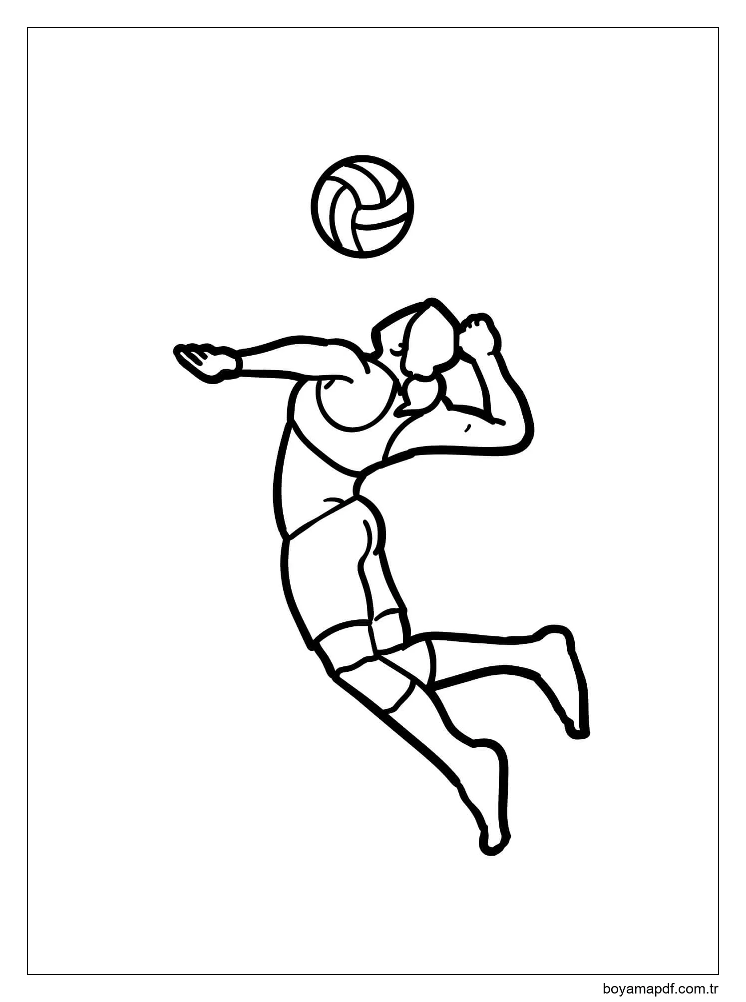 Voleybol Oynayan Adam çizim Boyama Sayfası