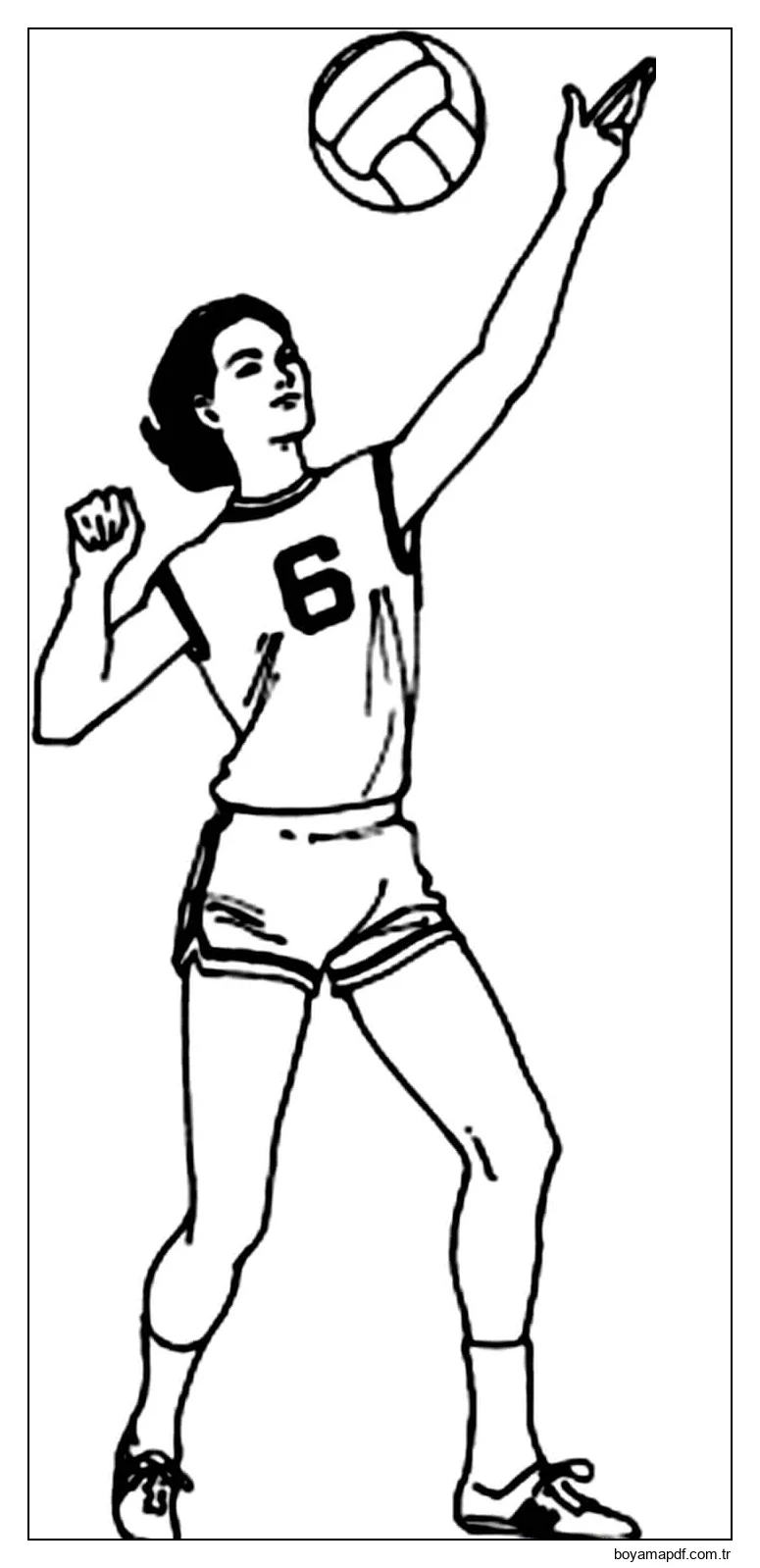 Voleybol Oyuncusu Boyama Sayfası