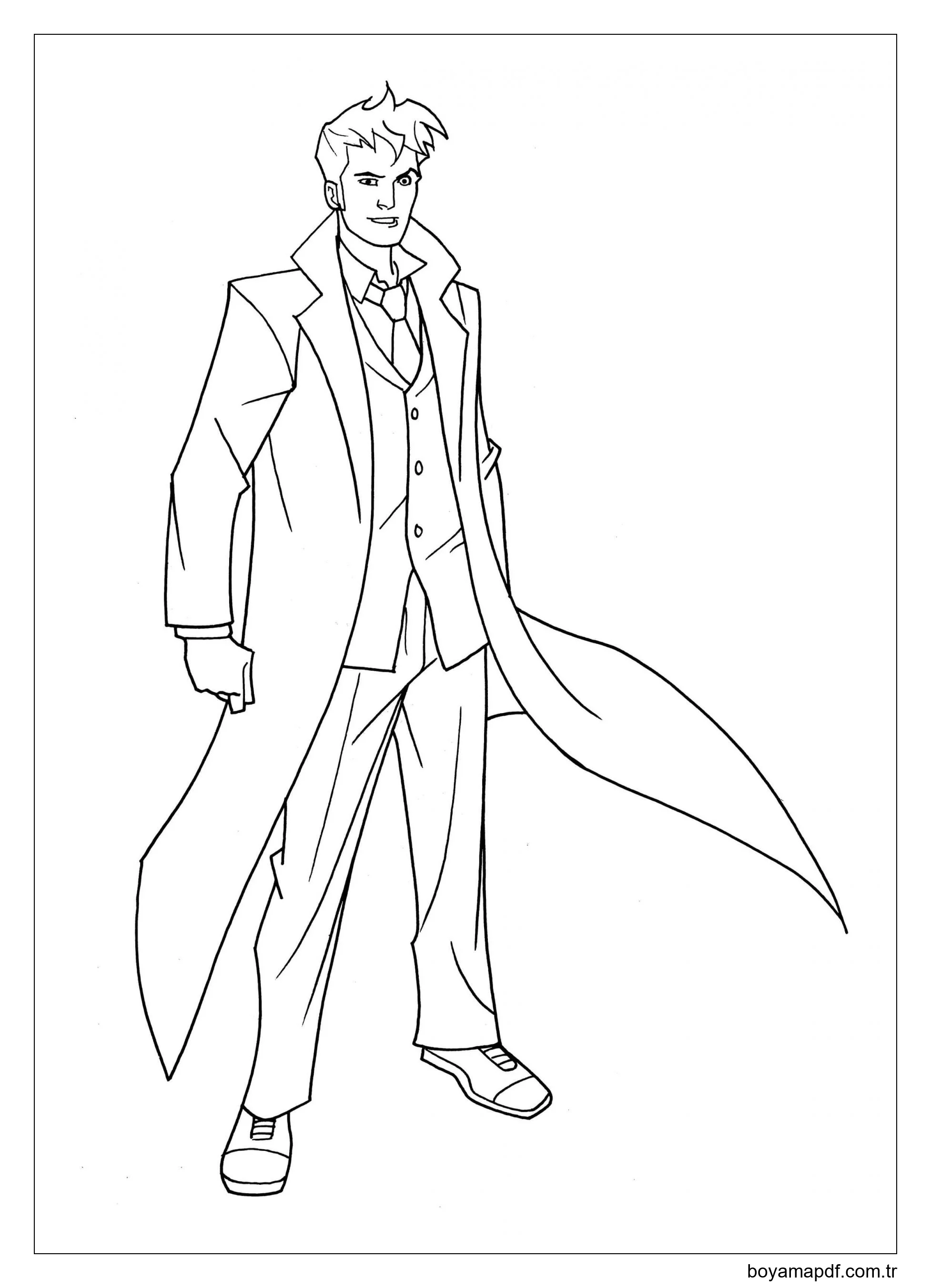 Yakışıklı çizgi Film Doktor Boyama Sayfası