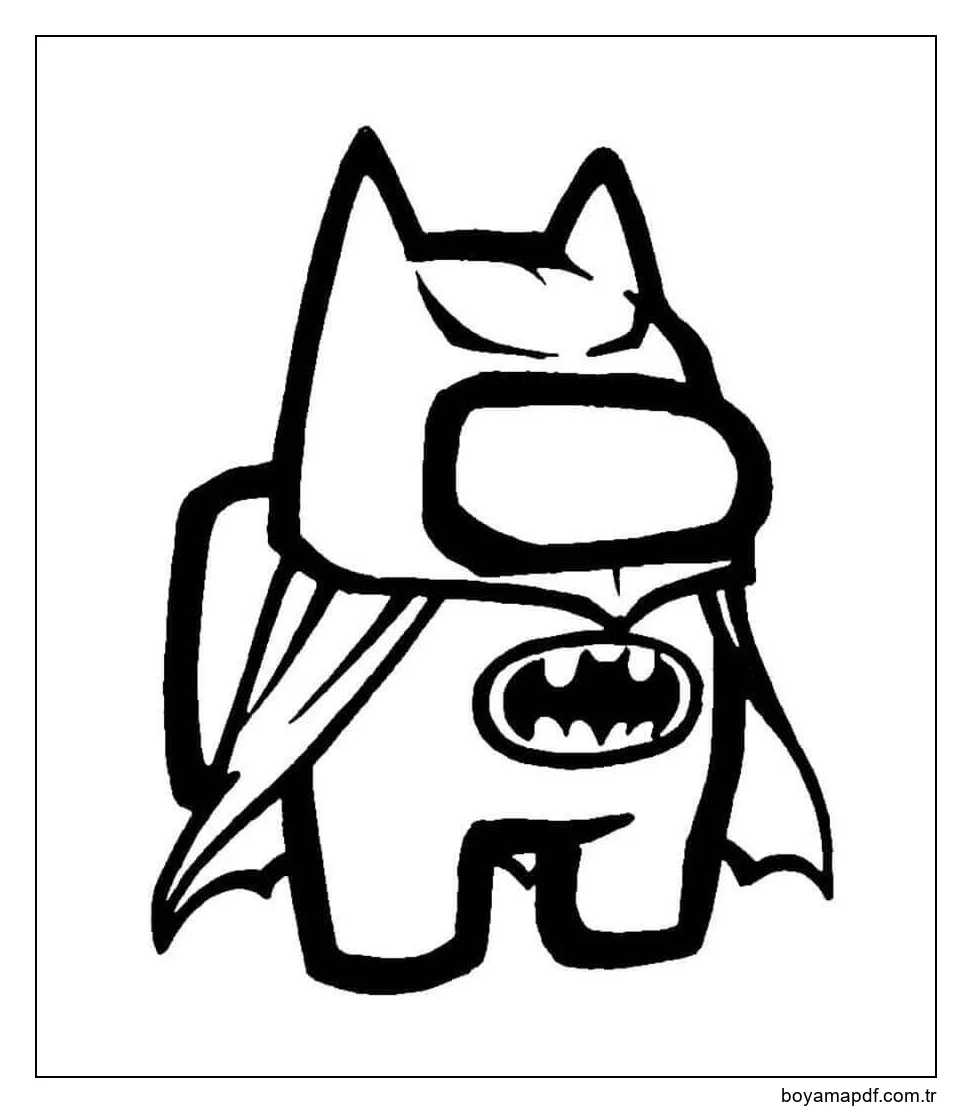 Yarasa Adam Among Us karakter çizimi