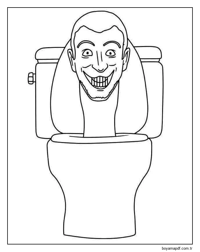 Yazdır Skibidi Tuvalet karakter çizimi