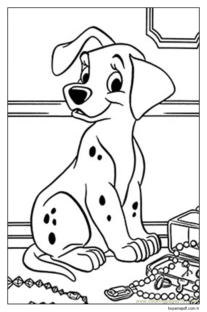 Yazdırılabilir Dalmaçyalı karakter çizimi