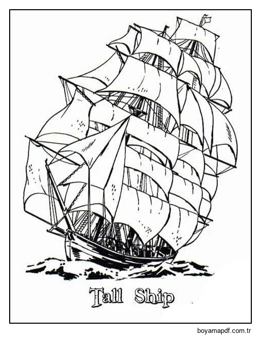 Yazdırılabilir Gemi karakter çizimi