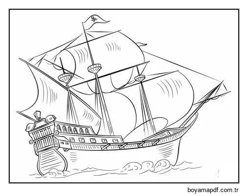 Yazdırılabilir Gemi Resmi karakter çizimi