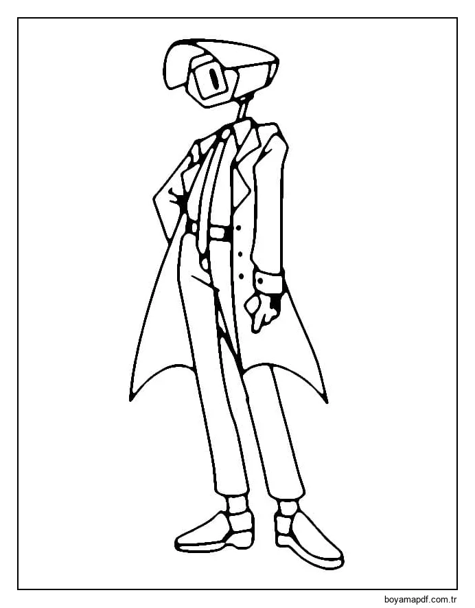 Yazdırılabilir Kameraman karakter çizimi