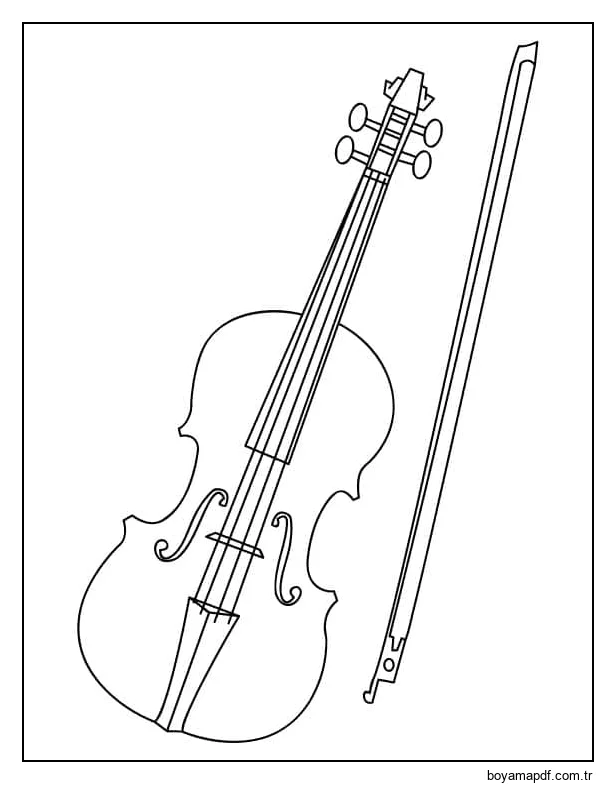 Yazdırılabilir Keman karakter çizimi