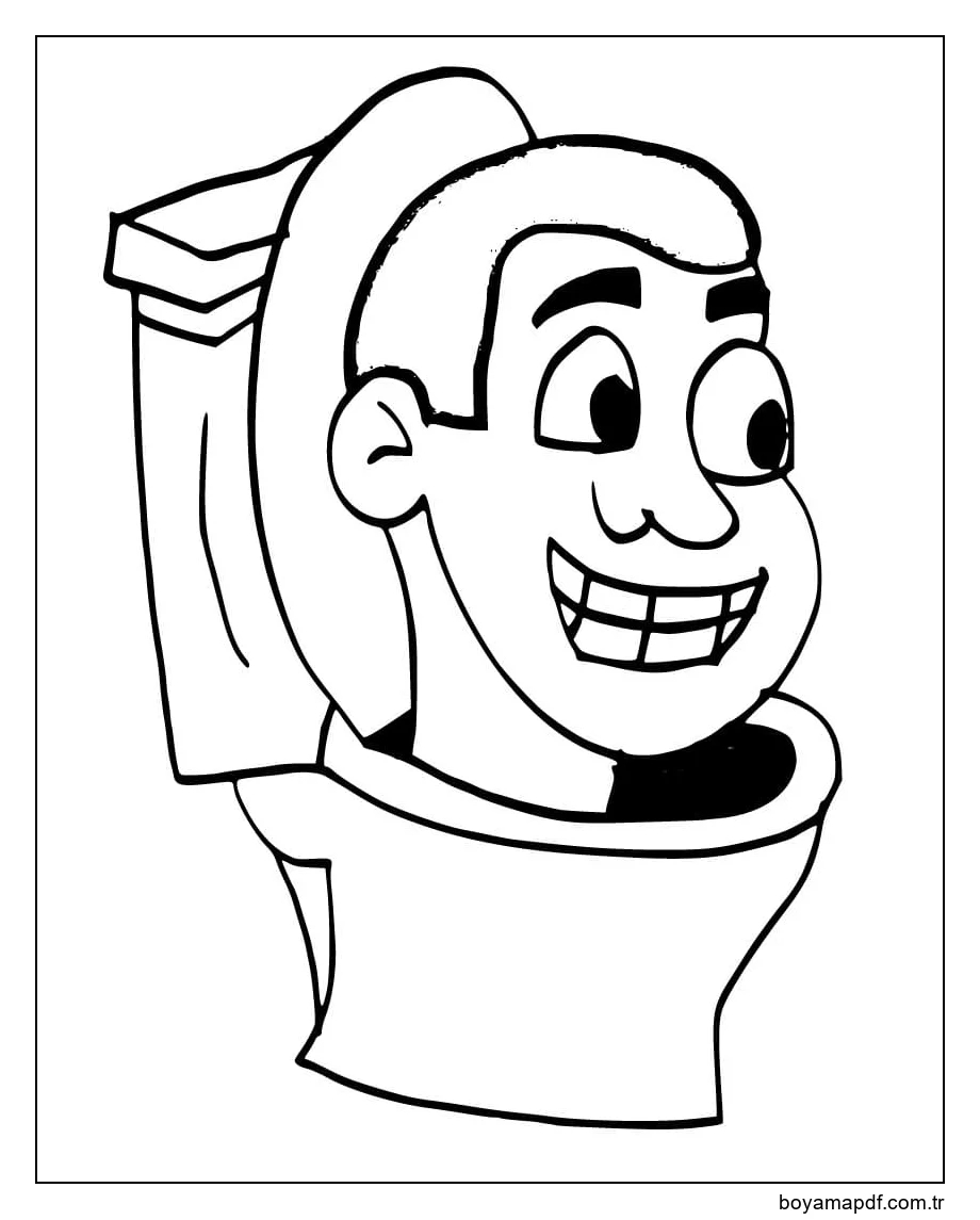 Yazdırılabilir Skibidi Tuvalet karakter çizimi