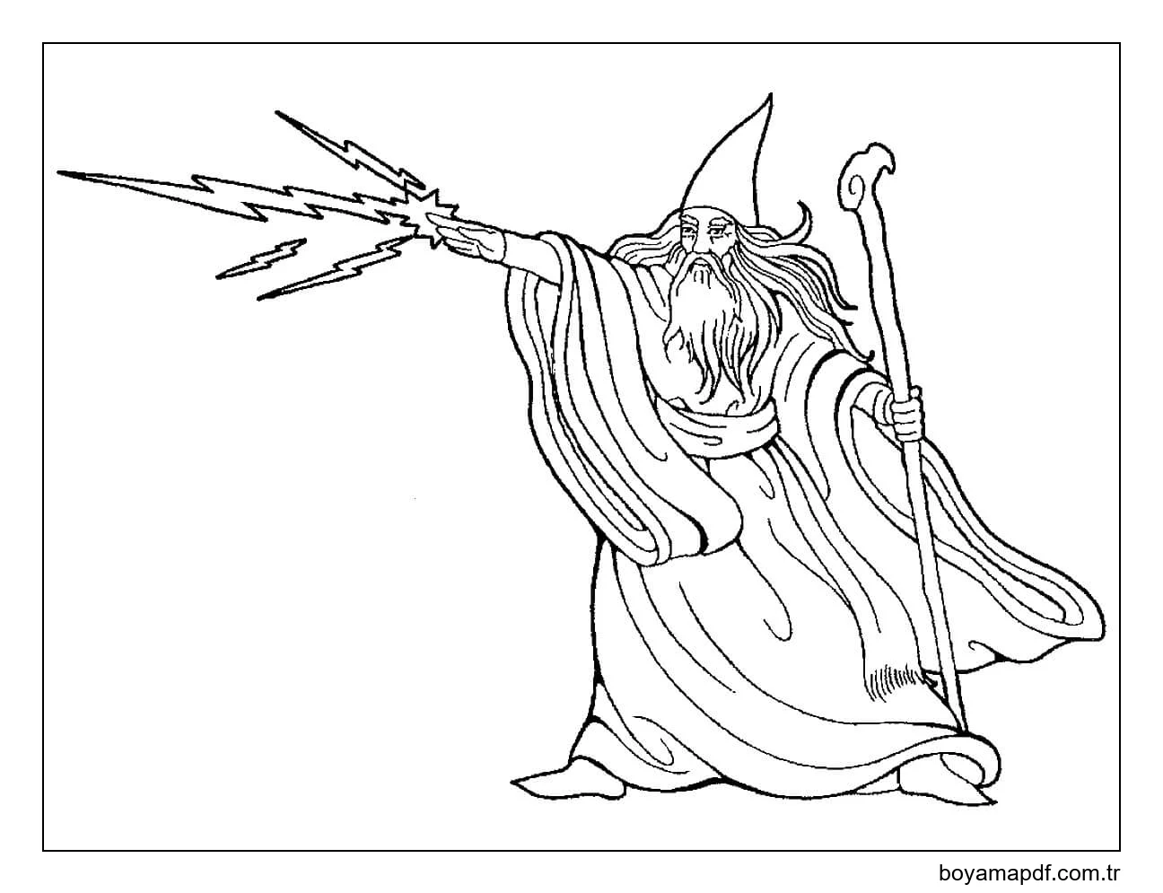 Yıldırım Sihirbazı karakter çizimi