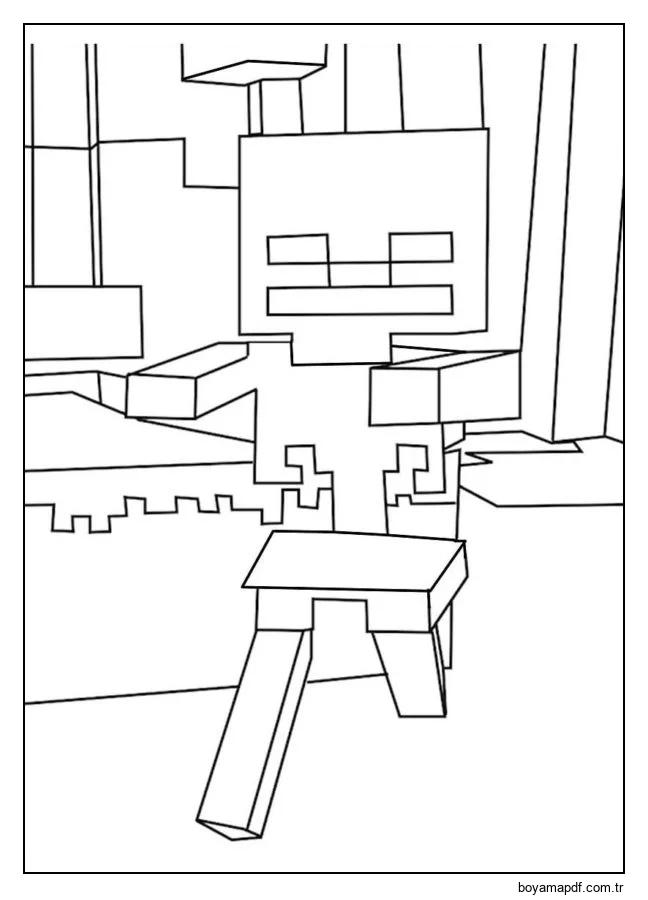 Zombi koşuyor, avını bekliyor. Boyama Sayfası